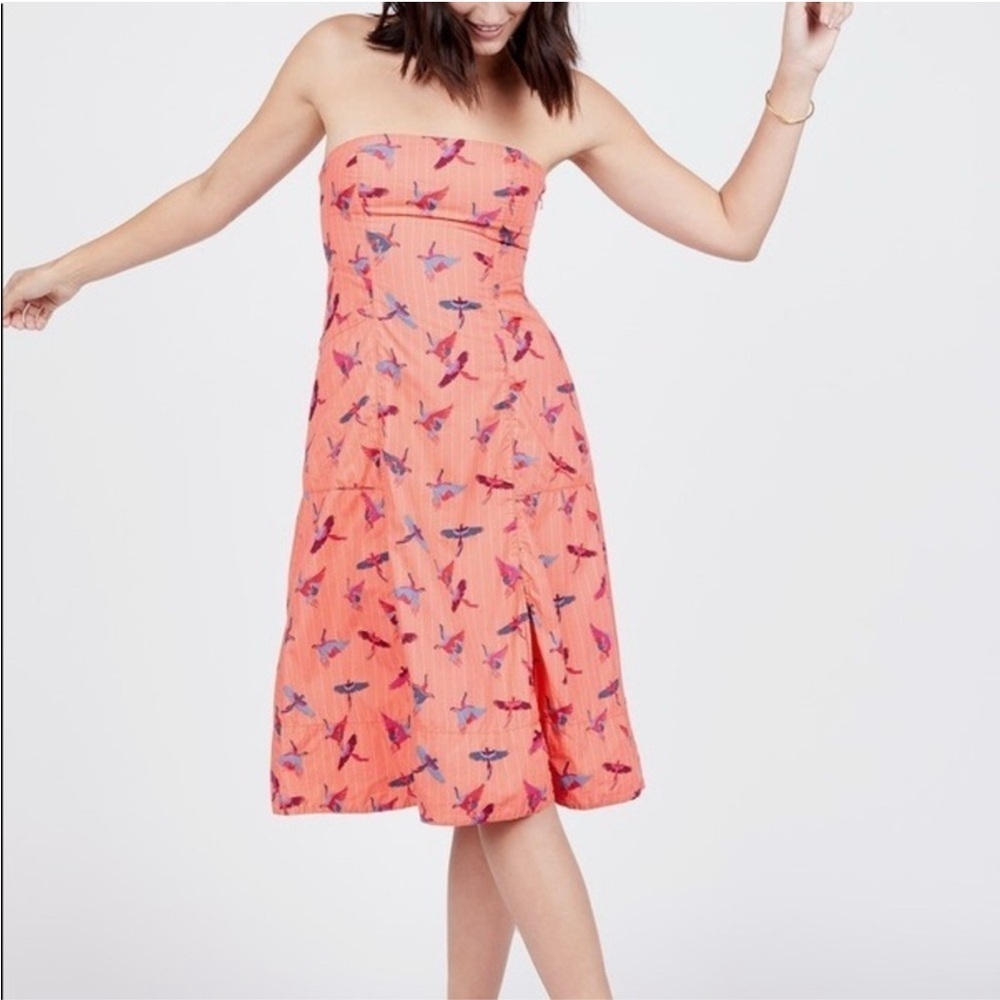 FREE PEOPLE Sunshine Of Your Love Midi Smock Dress Cottagecore Size 8
